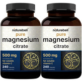 NatureBell magnesium citrate capsules bottle close-up for easy daily supplementation