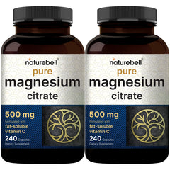 NatureBell magnesium citrate capsules bottle close-up for easy daily supplementation