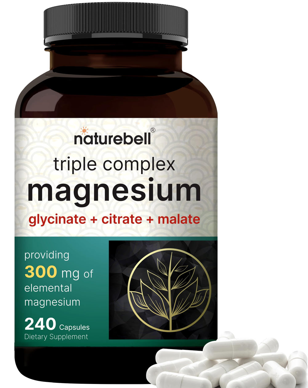 NatureBell Magnesium Complex bottle on a clean counter for daily wellness.