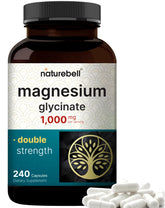 NatureBell Magnesium Glycinate bottle displays 1000 mg strength for daily use
