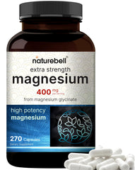 NatureBell Magnesium Glycinate 400mg bottle side view for daily use