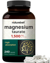 NatureBell Magnesium Taurate bottle highlights high-absorption formula for daily support.