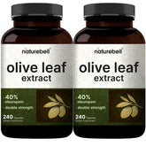 NatureBell olive leaf extract 2-pack bottle emphasizes extended supply and easy storage.