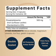 NatureBell PS 500mg capsules close-up for easy swallowing and high-potency formula.