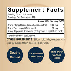 NatureBell capsules close-up showing compact, easy-to-swallow form with trans-pterostilbene.
