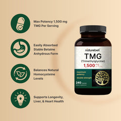 NatureBell TMG jar with 240 capsules ready for daily use
