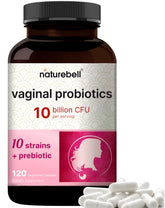 NatureBell vaginal probiotics bottle promotes daily feminine balance and easy use.