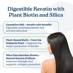 NatureCity True-HNS keratin HNS close-up showing plant-based biotin support