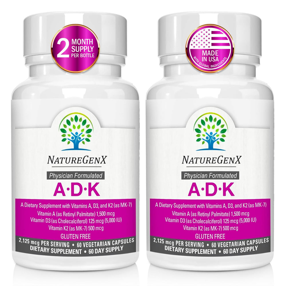 NatureGenX ADK bottle with capsules for daily bone and immune support.