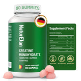 NaturElan Creatine Gummies bottle showing sugar-free pre-workout support