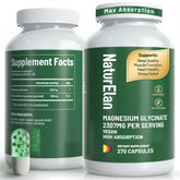 NaturElan Magnesium Glycinate bottle front showing high-absorption formula