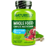 Naturelo Men's Multivitamin bottle front suggests a complete daily wellness routine