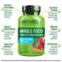 Naturelo mens multivitamins bottle side label shows D3 from lichen and zinc