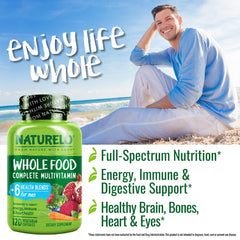 Naturelo multivitamin bottle with turmeric and green tea for antioxidant support