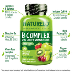 Naturelo Vitamin B Complex is vegan and gluten-free, designed for plant-based lifestyles.
