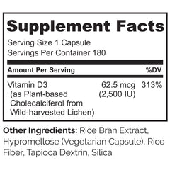 Naturelo Vitamin D3 capsules view, easy-to-swallow vegan soft gels.