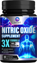 Nature's Peak Nitric Oxide Booster 3000mg bottle for pre-workout support