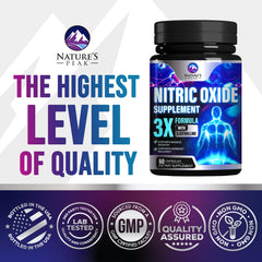 Nature's Peak Nitric Oxide booster during gym session with strong pump cue