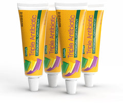 Natureplex triple antibiotic ointment tube closeup for fast wound protection.