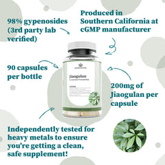 Nature Restore gynostemma leaves close-up highlights high-quality herbal source.