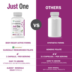 NatureGenX Just One Ultra Daily bottle contents focusing on methylfolate and B vitamins