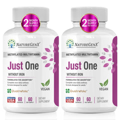 NatureGenX Just One Ultra Daily bottle front showing a complete methylated multivitamin