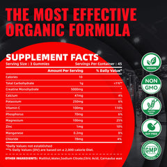Natures Aid Creatine Monohydrate Gummies pour-out demonstrates simple serving on the go.