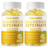 Natures Aid magnesium glycinate gummies bottle front—pineapple flavor for daily calm support