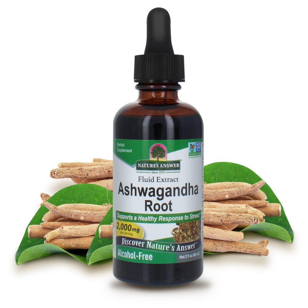 Nature's Answer Ashwagandha Root bottle pour for convenient daily use.