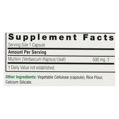 Nature's Answer Mullein Leaf Capsules being poured, alcohol-free option for daily wellness.