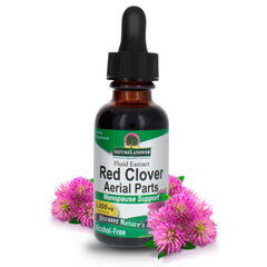 Nature's Answer Red Clover Extract bottle shows an alcohol-free formula for daily wellness.