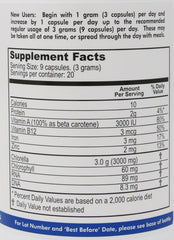 Nature's Balance chlorella capsules close-up, premium grade for easy daily nutrition.