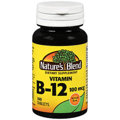 Nature's Blend B12 tablets bottle for daily wellness support and convenient supplementation.