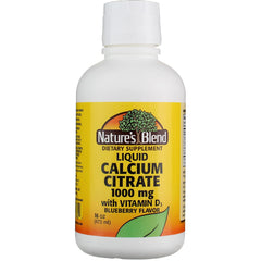 Nature's Blend blueberry flavored calcium liquid with D3 for convenient dosing