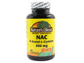 Nature's Blend NAC 600mg bottle front view, suggesting immune support and antioxidant protection.