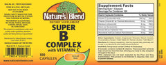 Nature's Blend Super B with C capsules closeup supports daily energy.