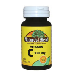Nature's Blend Vitamin C 250 mg tablets bottle for daily use.