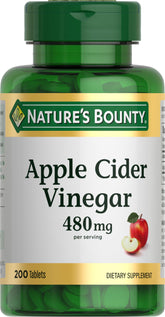 Nature's Bounty ACV tablets bottle ready for daily use