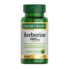 Nature's Bounty Berberine 1000mg capsules bottle may support heart health