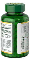 Nature's Bounty Biotin 10,000 mcg softgels packaging shows gluten-free formula.