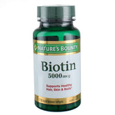 Nature's Bounty Biotin 5000mcg bottle front view for daily wellness support