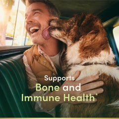 Pouring Nature's Bounty caplets demonstrates easy daily dosing for bone health