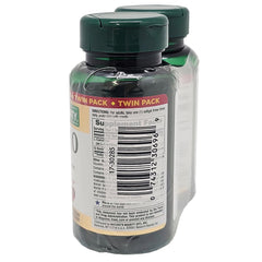 Nature's Bounty CoQ10 100mg twin pack side-by-side bottles for convenient daily use