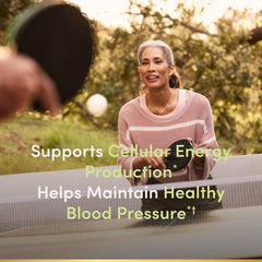 Closeup of Nature's Bounty CoQ10 softgels showing easy-to-swallow capsules.