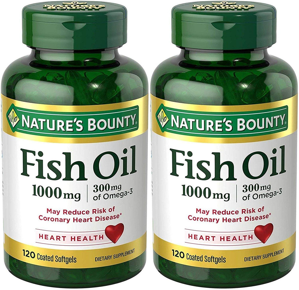 Nature's Bounty Fish Oil Odorless bottle for daily EPA/DHA intake.