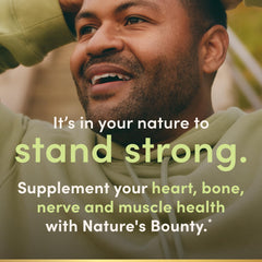 Nature's Bounty Magnesium Gummies packaging with vegan and non-GMO icons
