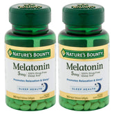 Nature's Bounty Melatonin 5mg softgels bottle supports calm, restful evenings