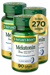 Nature's Bounty Melatonin 5 mg bottle front showing packaging and tablets for relaxed sleep support