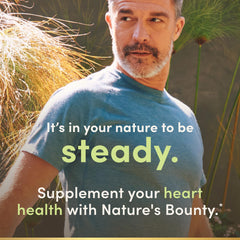 Nature's Bounty mercury-free and non-GMO fish oil softgels emphasizing purity.