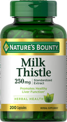 Nature's Bounty Milk Thistle bottle cap close-up for daily liver support